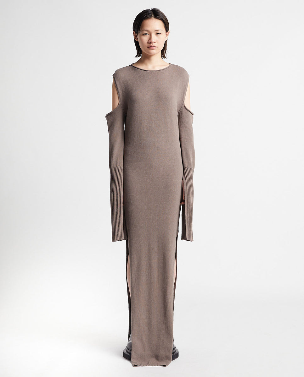 RICK OWENS - Cape Sleeve Dress - Dust ...